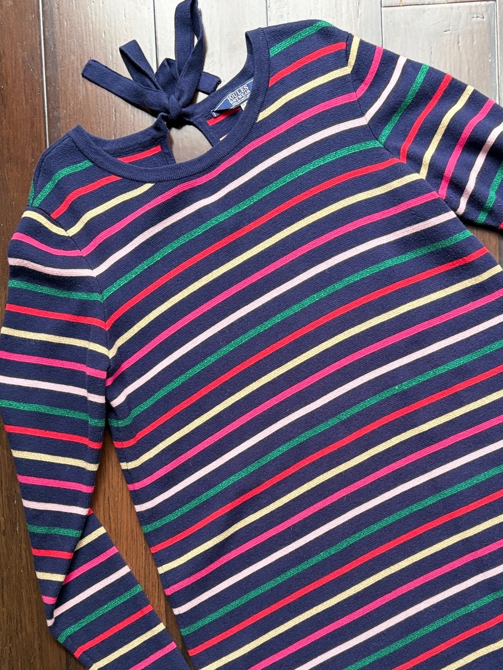 Joules Estelle Striped Knit Dress Tunic 10 Classic Barbiecore MCBling Academia